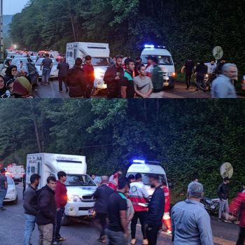 ۲۵ مصدوم و ۱ فوتی در پی تصادف مینی بوس و رانا در جاده ماسوله