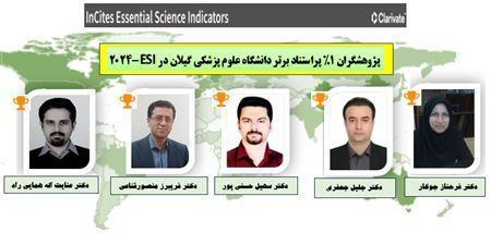 دریافت نشان پژوهشگر یک درصد پراستناد برتر نظام رتبه‌بندی جهانی ESI