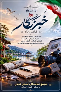 پیام تبریک مجمع نمایندگان استان گیلان به مناسبت روز خبرنگار/خبرنگاری؛ روایت حقیقت، مطالبه‌گری مسئولانه و صدای مردم است