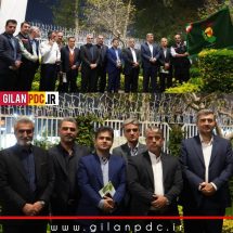 برافراشتن پرچم متبرک با نشان شرکت توزیع نیروی برق گیلان در محوطه ستادی این شرکت