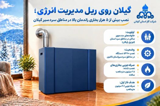 گیلان روی ریل مدیریت انرژی؛ نصب بیش از ۵ هزار بخاری راندمان بالا در مناطق سردسیر گیلان